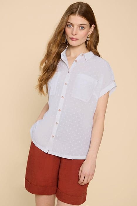 ELLIE ORGANIC COTTON SHIRT PALE IVORY by White Stuff