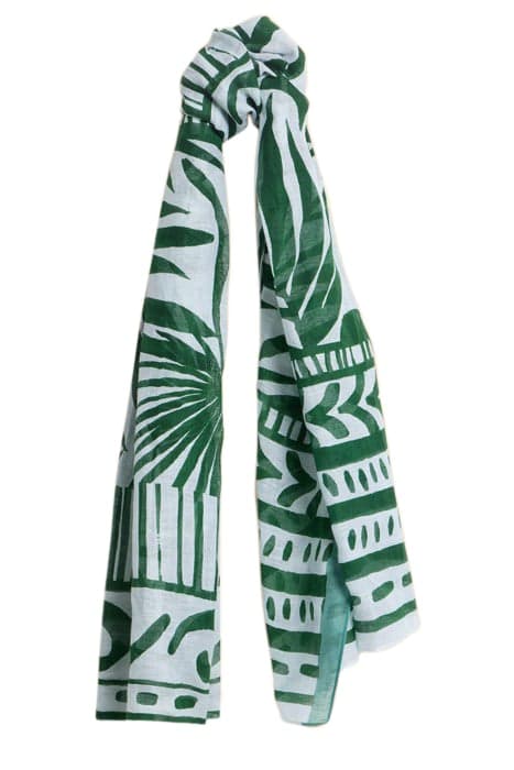 ORGANIC COTTON BLEND SCARF GREEN MULTI by White Stuff