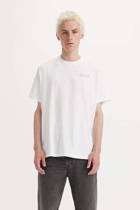 SS RELAXED FIT TEE CHROME HEADLINE WHITE by Levi's