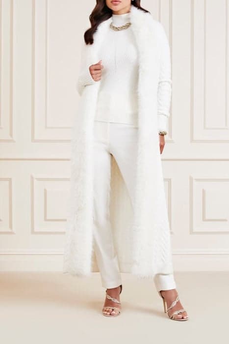 PAULA FAUX FUR LONG PALE PEARL by Marciano by Guess