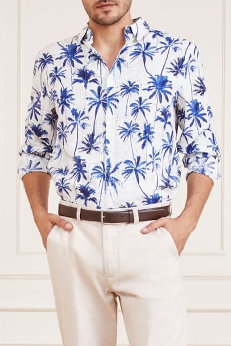 JOE IT COLLAR NOTCHE BLUE PALM PRINT by Marciano by Guess