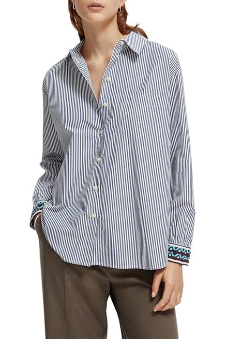 OVERSIZED SHIRT WITH POCKET MARINE STRIPE by Scotch & Soda