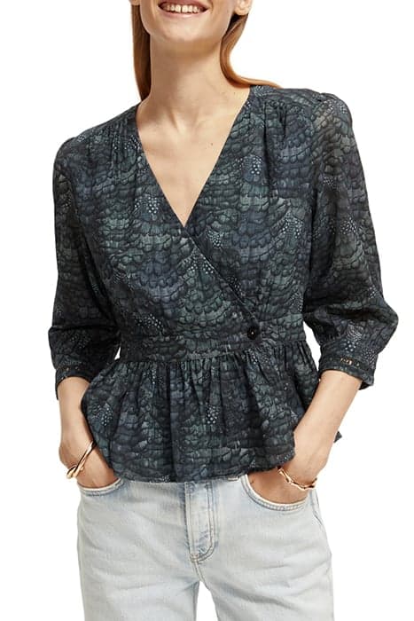 WRAP TOP FEATHER BOTTLE GREEN by Scotch & Soda