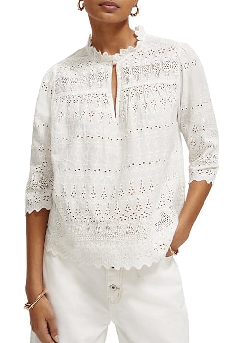 BRODERIE ANGLAISE TOP OFF WHITE by Scotch & Soda