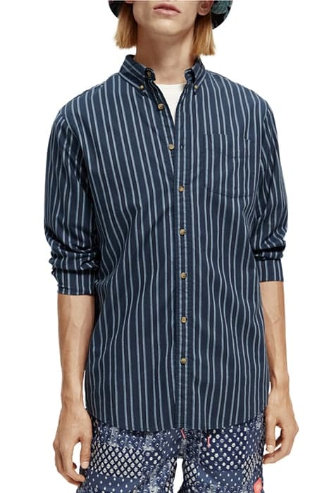 REGULAR-FIT ORGANIC COTTON STRIPED OXFORD SHIRT COMBO D by Scotch & Soda