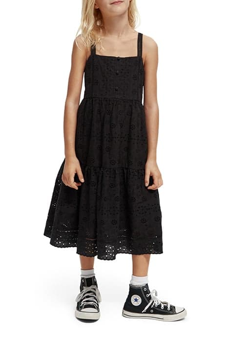 GIRLS BRODERIE ANGLAISE TAPE DETAIL DRESS BLACK by Scotch & Soda