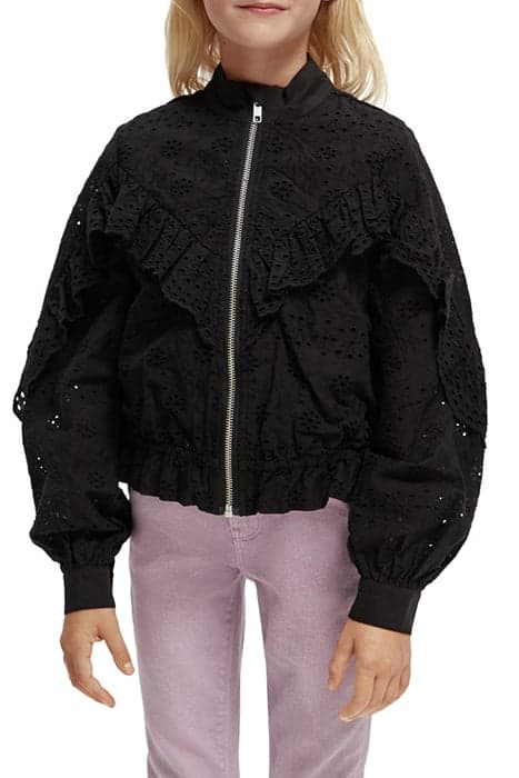 GIRLS BRODERIE ANGLAISE JACKET BLACK by Scotch & Soda