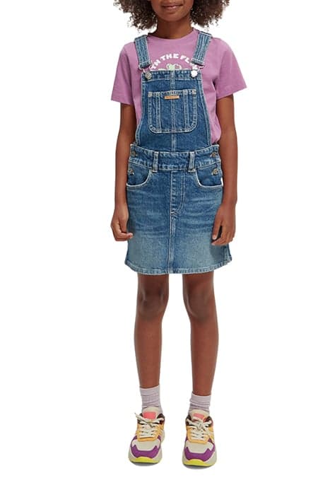 GIRLS WASHED DENIM DUNGAREE DRESS —WINDCATCHER by Scotch & Soda