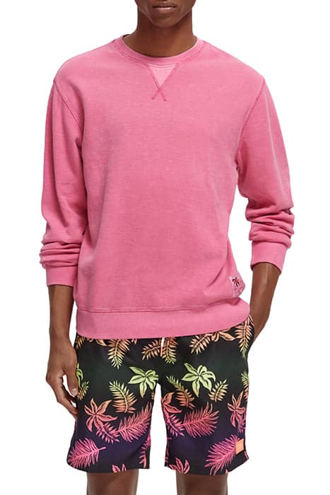 GARMENT DYE STRUCTURED SWEATSHIRT CERISE by Scotch & Soda