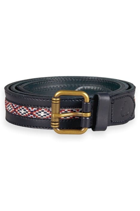 TAPE TRIMMED LEATHER BELT NIGHT by Scotch & Soda