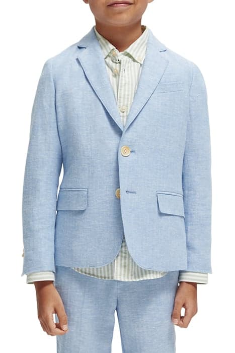 BOYS HERRINGBONE STRUCTURED LINEN BLEND BLAZER COMBO H by Scotch & Soda