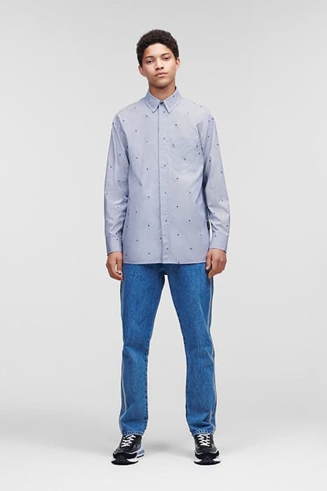 MONOGRAM STRIPE SHIRT WHITE/BLUE STRIPE by KARL LAGERFELD