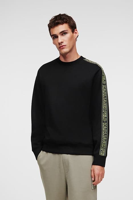 LOGO TAPE SWEATSHIRT BLACK by KARL LAGERFELD