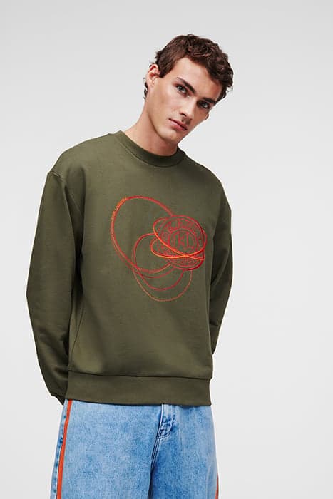 CONSTELLATION LOGO SWEATSHIRT KHAKI by KARL LAGERFELD