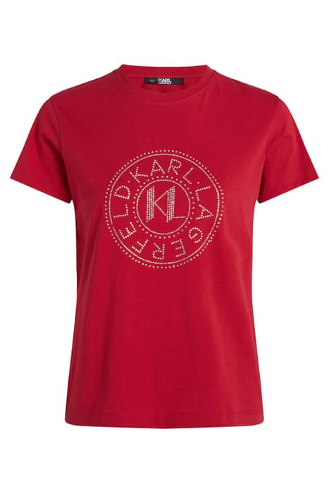 RHINESTONE LOGO T-SHIRT CHILI PEPPER by KARL LAGERFELD