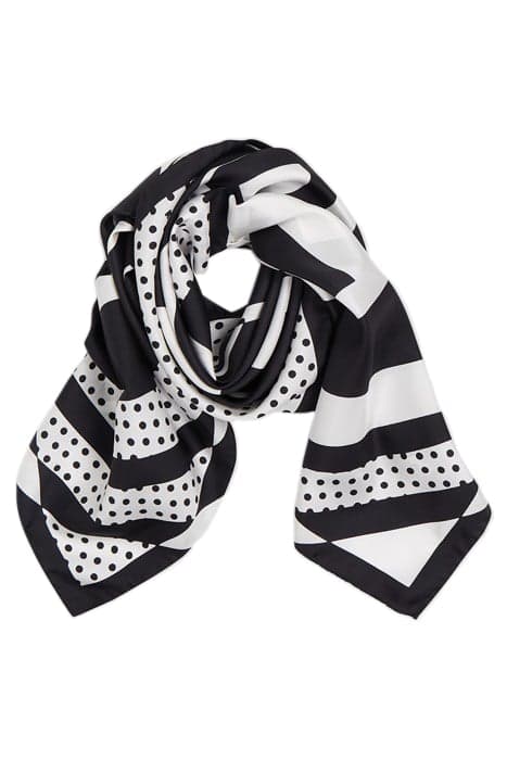 K/CIRCLE SILK SCARF BLACK/WHITE by KARL LAGERFELD