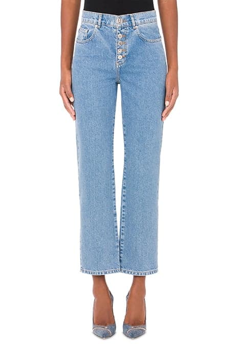 RECYCLED DENIM TROUSERS BLUE by Moschino