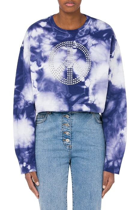 TIE DYE CROPPED SWEATSHIRT BLUE by Moschino