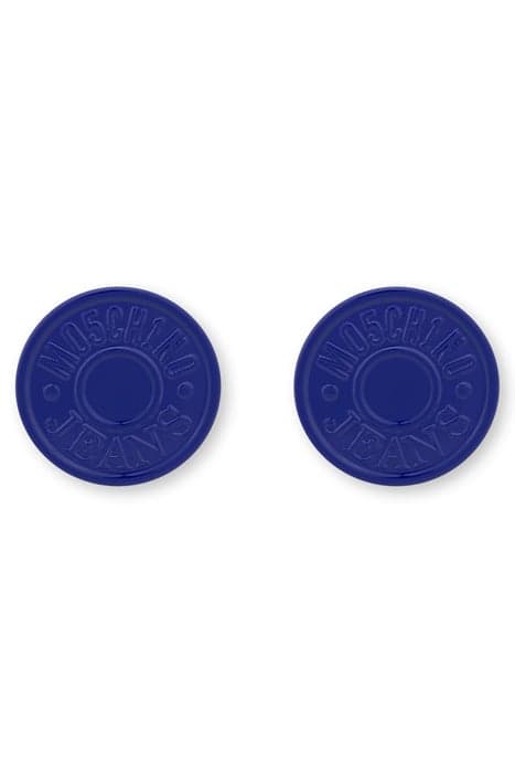 MOSCHINO JEANS BUTTON EARRINGS BLUE by Moschino