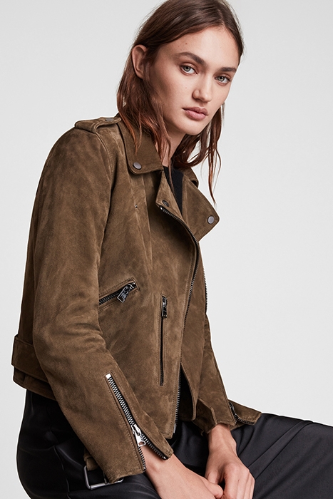 SUEDE BALFERN BIKER KHAKI GREEN 4