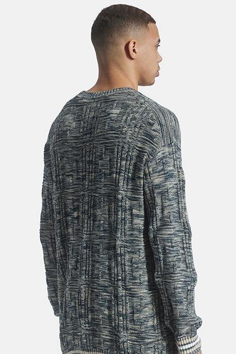 SPACE DYE CREW NECK DARK NAVY/ VIADUCT 2