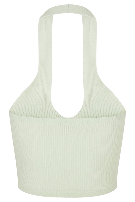 LADIES RIB KNIT CROSSED NECKHOLDER TOP LIGHTMINT 7
