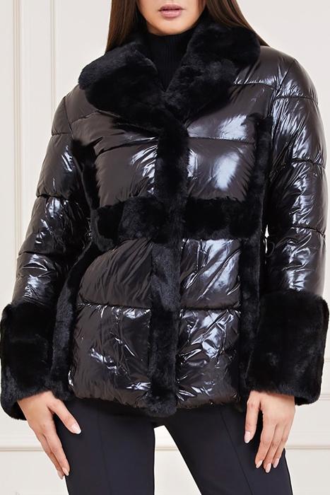 MARCIANO BY GUESS BESSIE PUFFER COAT JET BLACK WINTER JACKET 1
