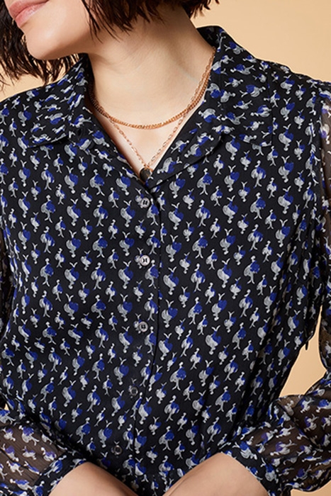 ROLY - BLACK SHIRT DRESS WITH MINIMALIST DANCER PRINT 5