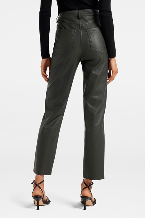 JULIET VEGAN LEATHER STRAIGHT LEG PANTS DEEP GREEN 3