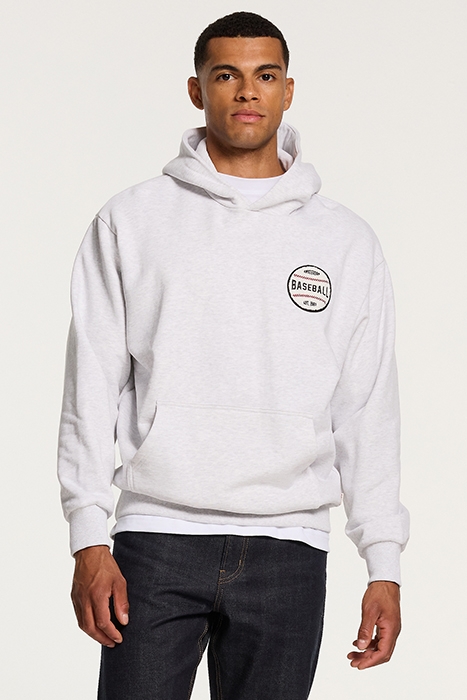 MEN BASEBALL HOODIE GREY MELANGE 2