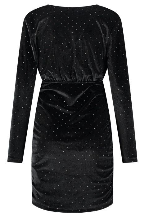 VELVET FOIL DRESS BLACK/GOLD 2
