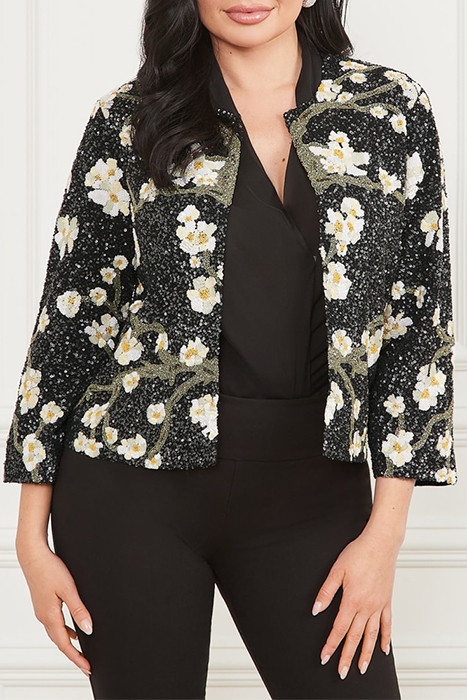 PRECIOUS EMBROIDERED JACKET BLOSSOM BLACK CAVE 1