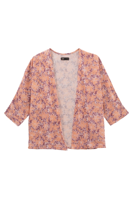 GIRLS’ VIOLET PSYCHEDELIC FLOWER PRINT KIMONO 3
