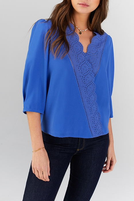 COBALT EYELET EMBROIDERY BLOUSE 1