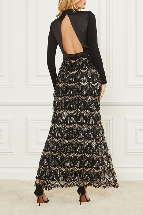 MARCIANO BY GUESS ABBY LONG DRESS JET BLACK 2