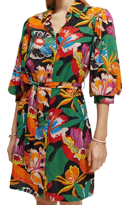 PUFF SLEEVE SHORT DRESS FLORAL 7