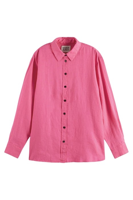 OVERSIZED LINEN SHIRT PINK PUNCH 1