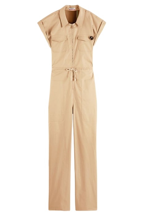 MILITARY JUMPSUIT IN ORGANIC COTTON SOFT SAND 1