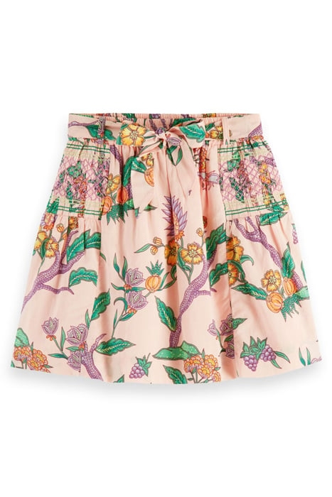 ALL-OVER PRINTED SMOCK DETAIL SKIRT FLOWER GARDEN 1