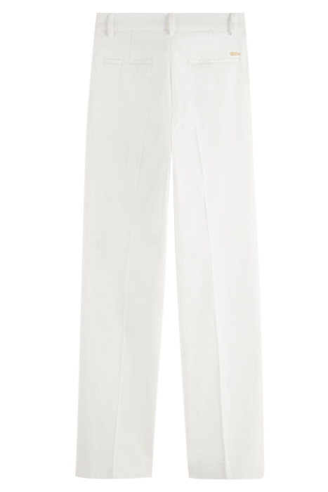 EDIE - HIGH RISE WIDE LEG LINEN SUMMER TROUSERS OFF WHITE 2