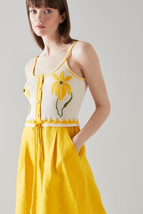 LUCIA MIDI DRESS CREAM/YELLOW 5