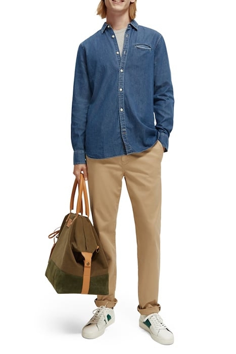 REGULAR-FIT LIGHTWEIGHT DETAIL-TRIMMED INDIGO SHIRT WASHED I 3