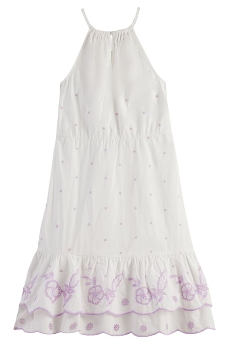 BRODERIE ANGLAISE RUFFLE HEM DRESS OFF WHITE 8
