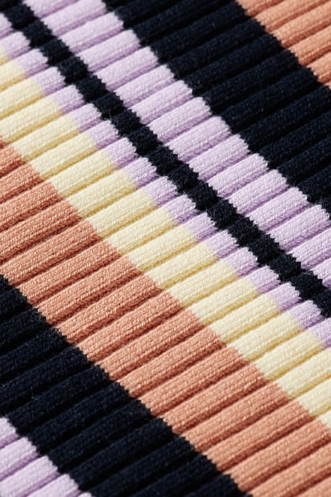 KNITTED STRIPED LONG SLEEVE POLO NAVY 3