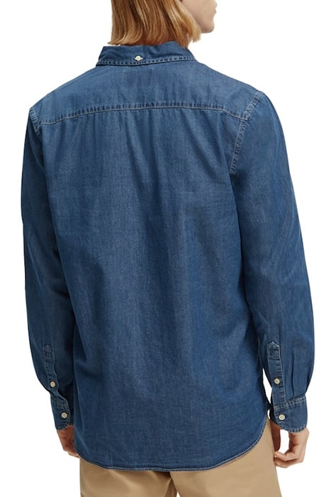 REGULAR-FIT LIGHTWEIGHT DETAIL-TRIMMED INDIGO SHIRT WASHED I 2