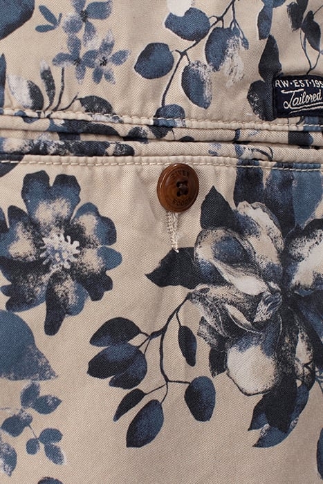 BLUE FLOWER PRINT PLEAT SHORT 6