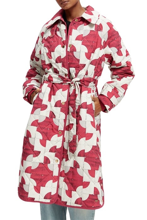 LONG QUILTED COAT SQUARE PATCHWORK 2