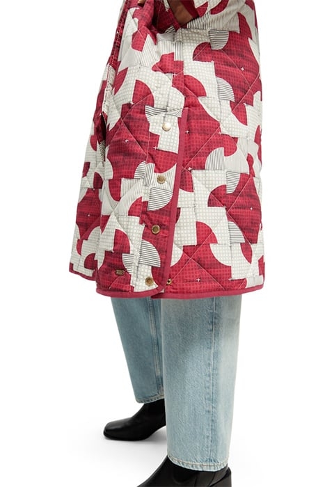 LONG QUILTED COAT SQUARE PATCHWORK 6