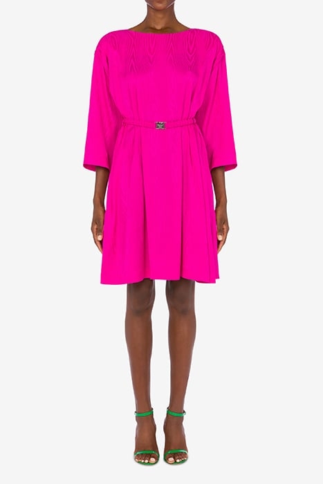 SAFETY BELT FLUID MOIRÉ MIDI DRESS PINK 1