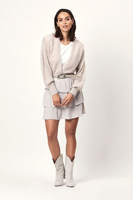 D6CHIA EYELET MINI SKIRT ICE GREY 1